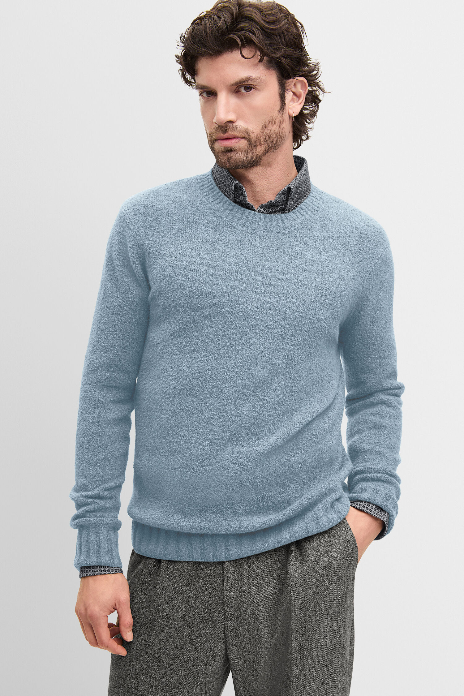 Bekleidung, Strickwaren, Pullover, Sweatshirt - hellblau