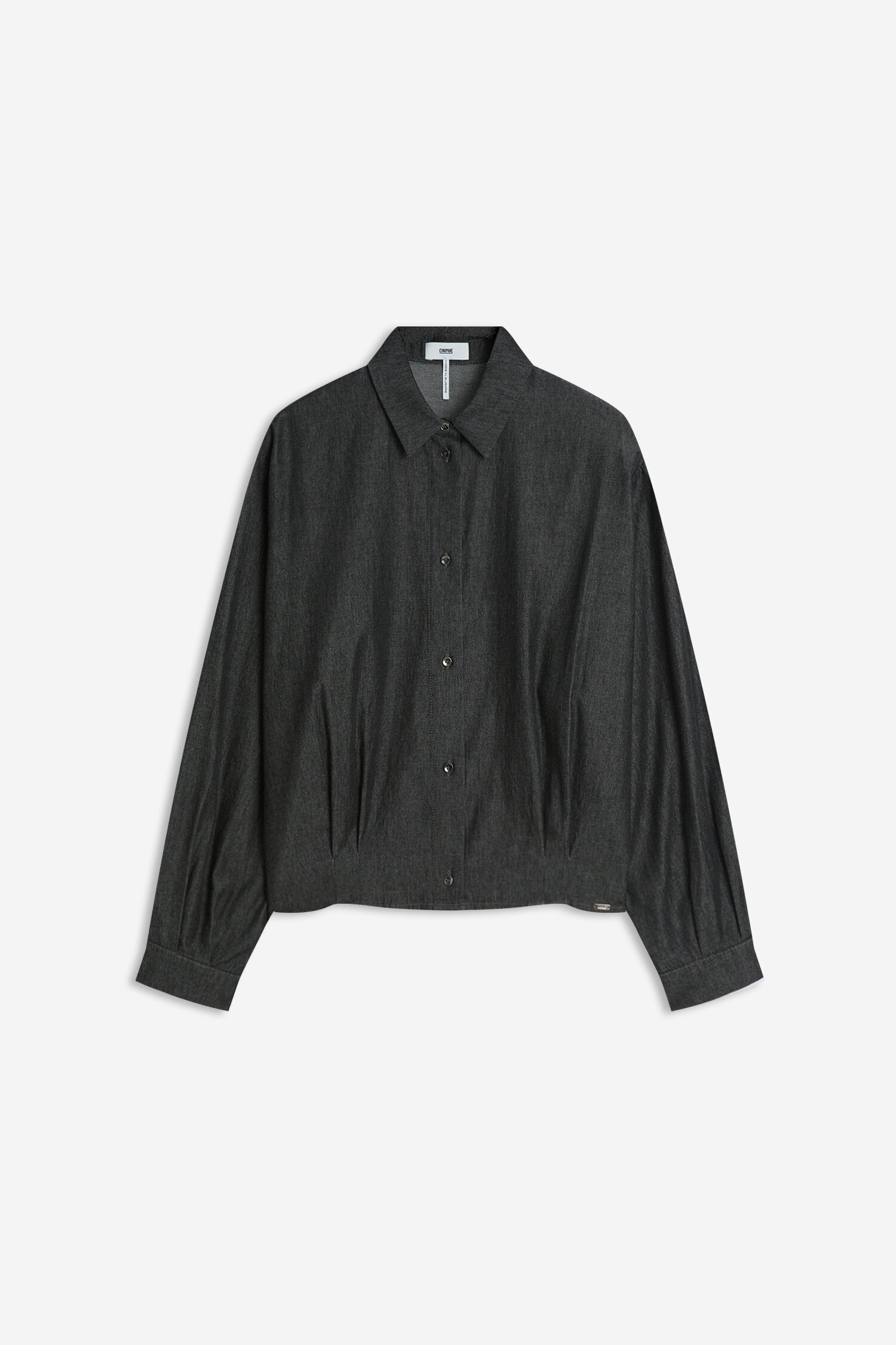 Hemd, Oversize, Knopfverschluss, Langarm, Dunkelgrau