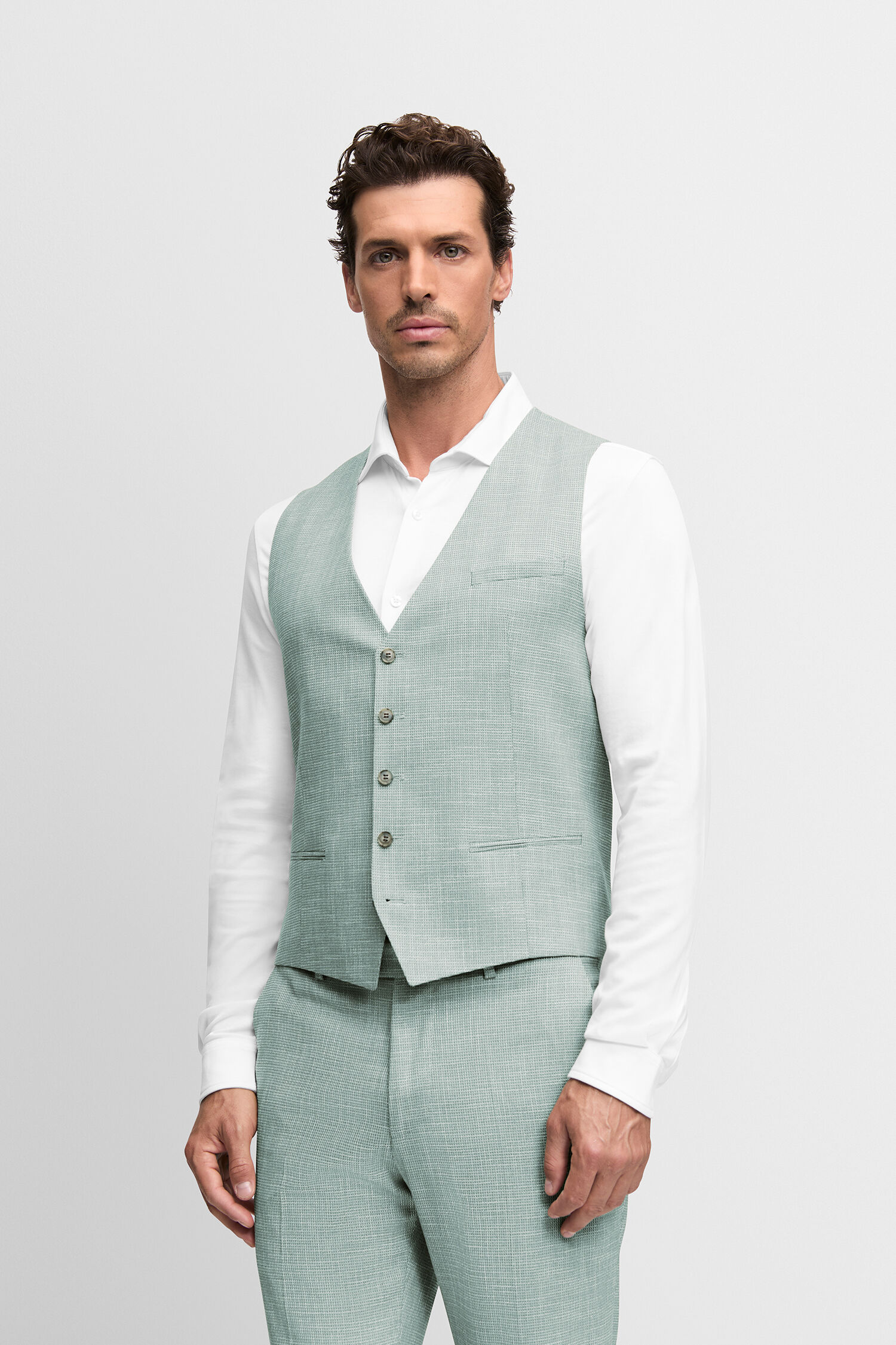 Weste, Hemd, Anzug, Mann, Person - mintgrün