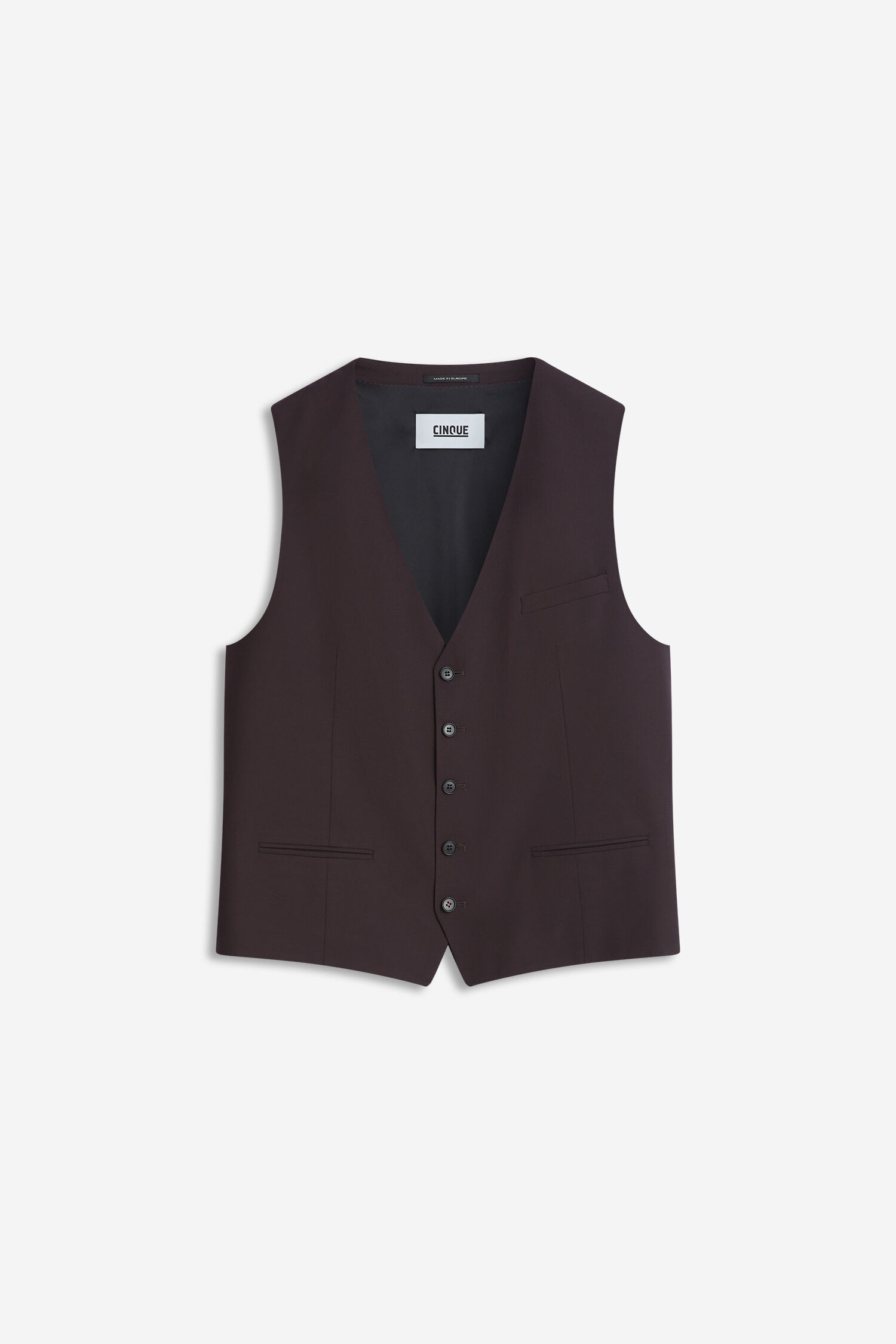 Weste, Gilet, Hemdfutter, Knöpfe, einfarbig, braun
