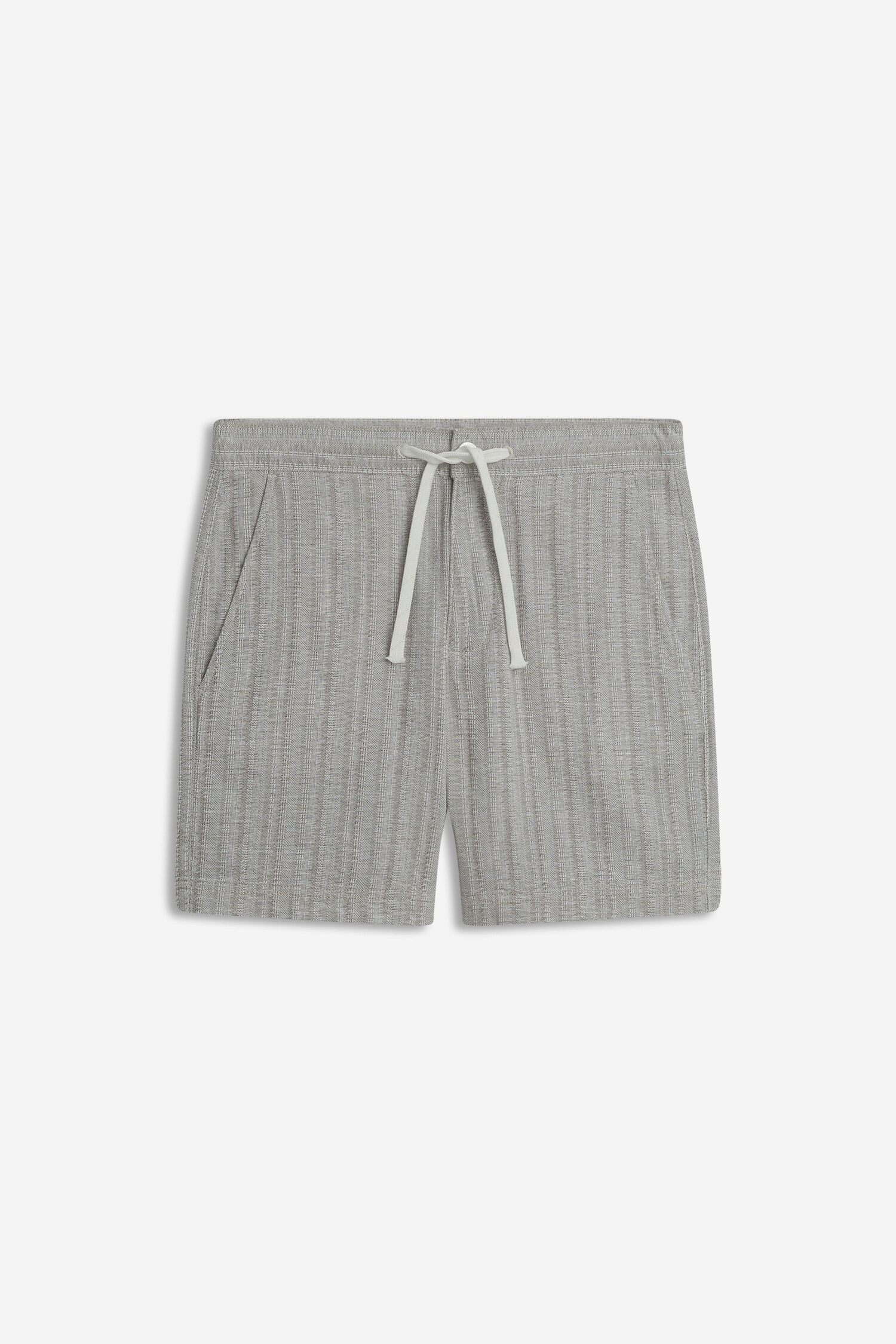 shorts, drawstring, grey, stripes, knit