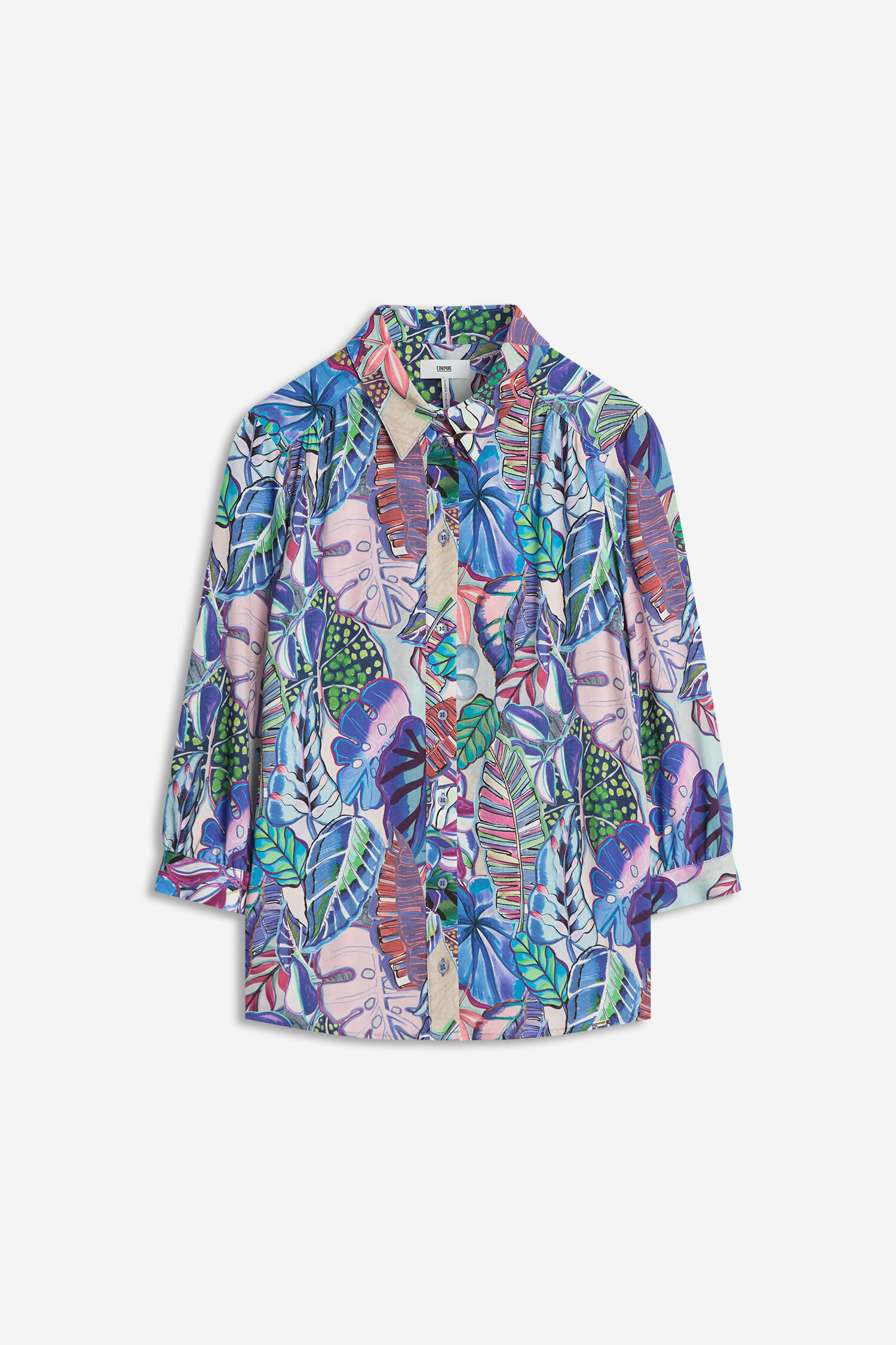 Hemd, Hemdbluse, Print, Pflanzenmuster, Farbenmix