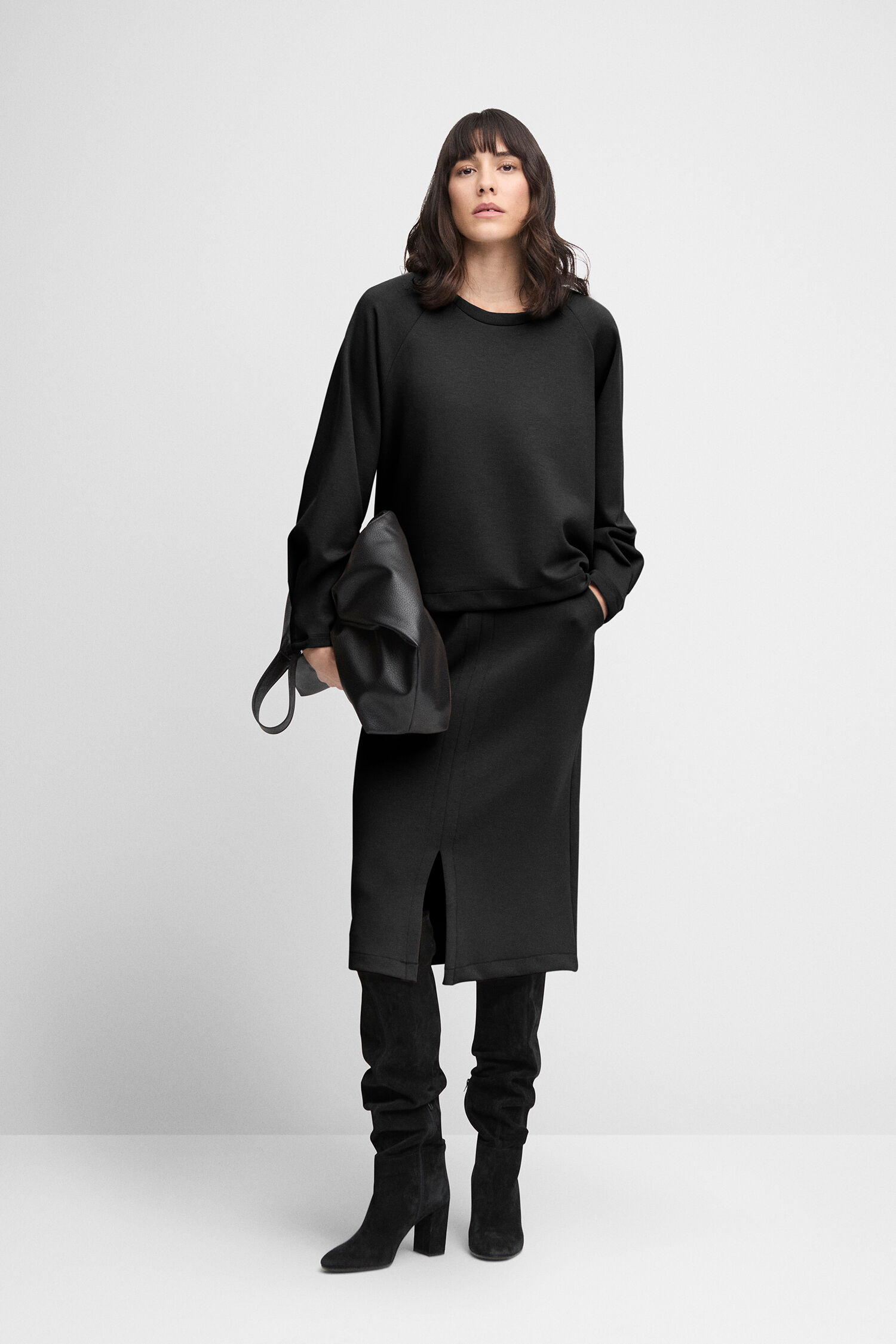 Langarm, Ärmel, Handtasche, Mantel, Kleid