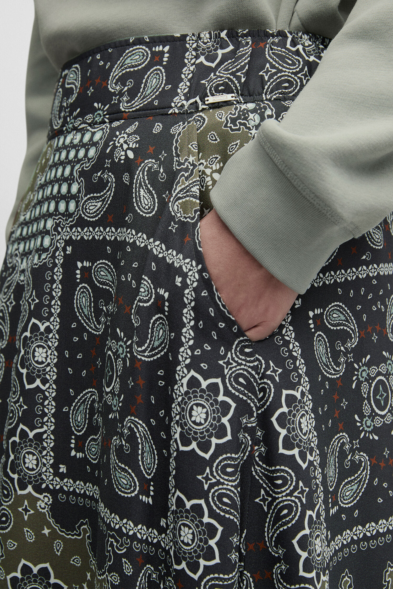 Bandana-Muster, Paisley-Druck, Rock, Taschen, Polyester-Mischung