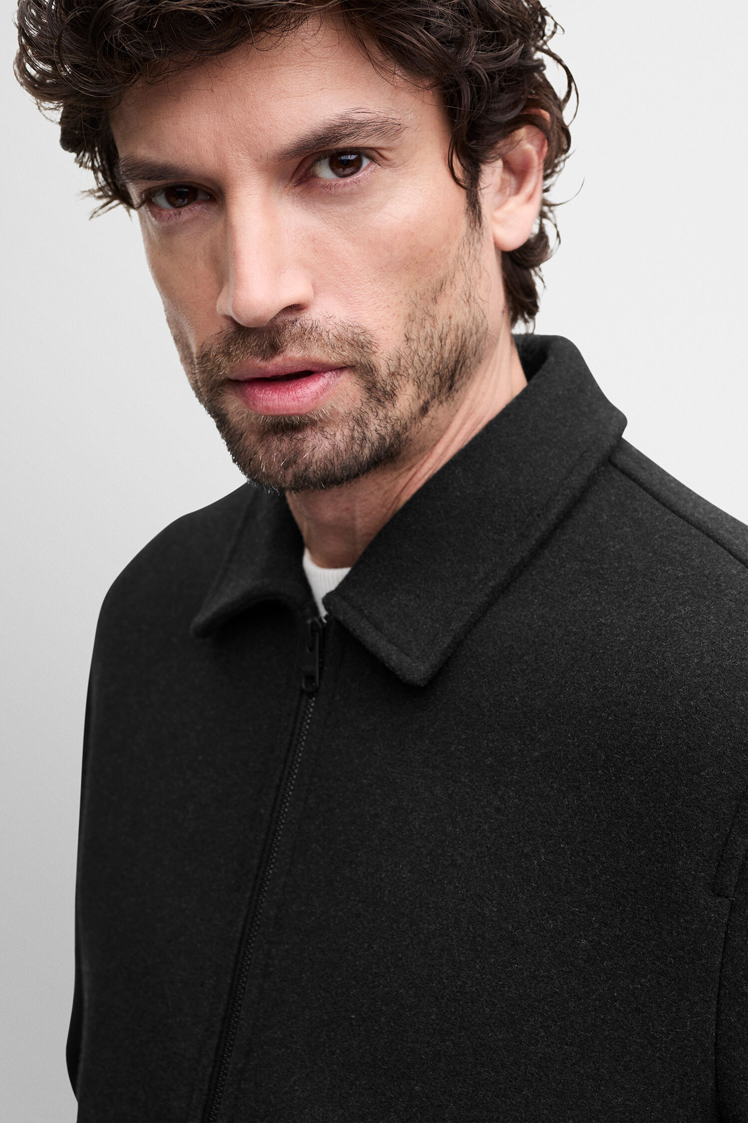 schwarze jacke, Reißverschluss, Kragen, Knit-Sweatshirt, Taschen
