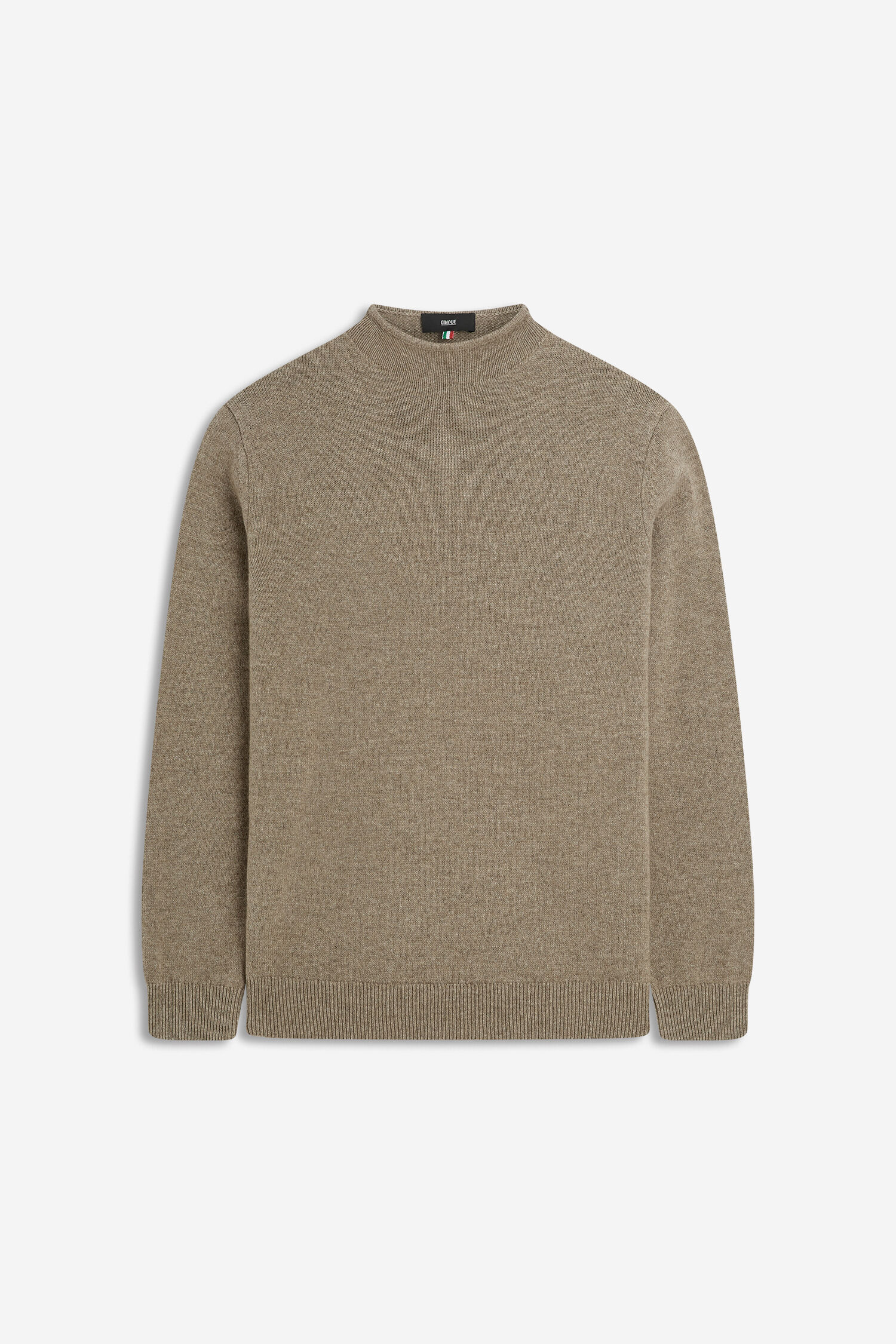 Pullover, Knitwear, Beige, Rundhals, Pullover-Saum