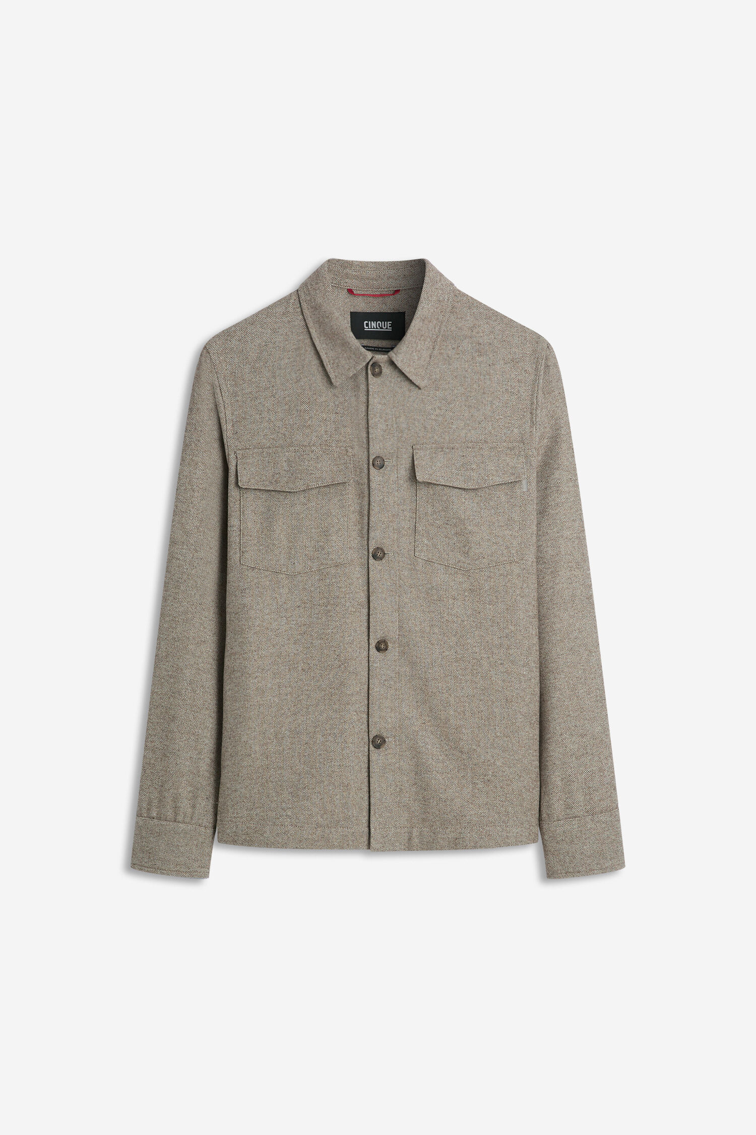 Hemdjacke, Wolloptik, Brusttaschen, Knopfverschluss, Langarm