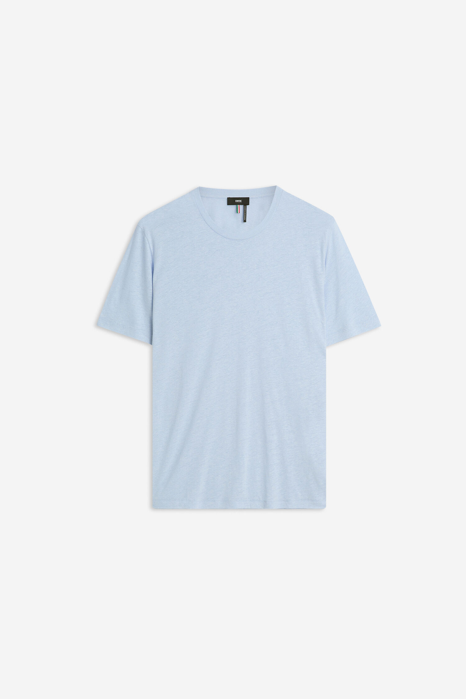 T-Shirt, hellblau, einfarbig, Kurzarm, Baumwolle