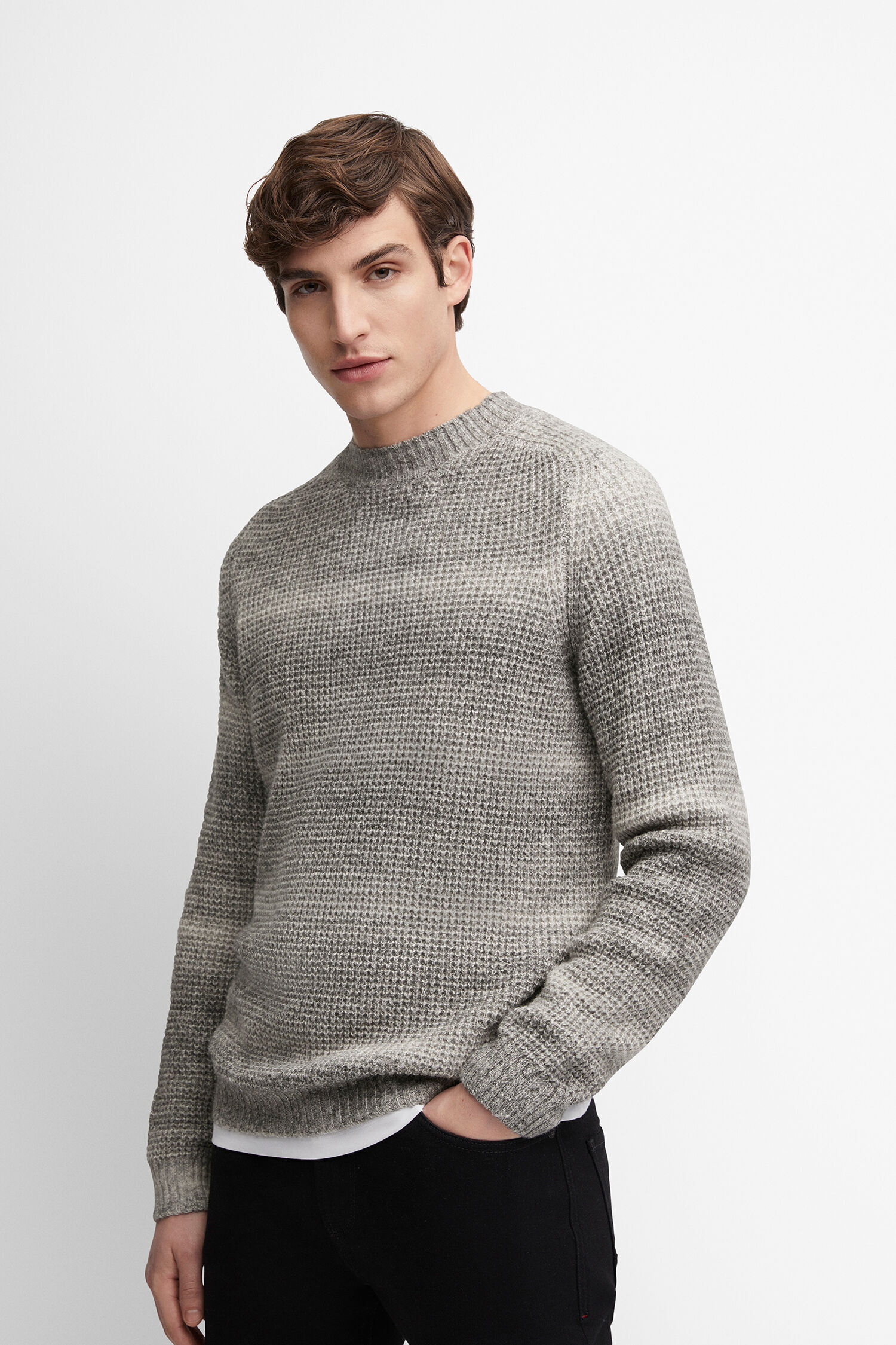 CINQUE Pullover CITHONE grau gestreift CI-6012-5515-94-243-S 201 - grau gestreift