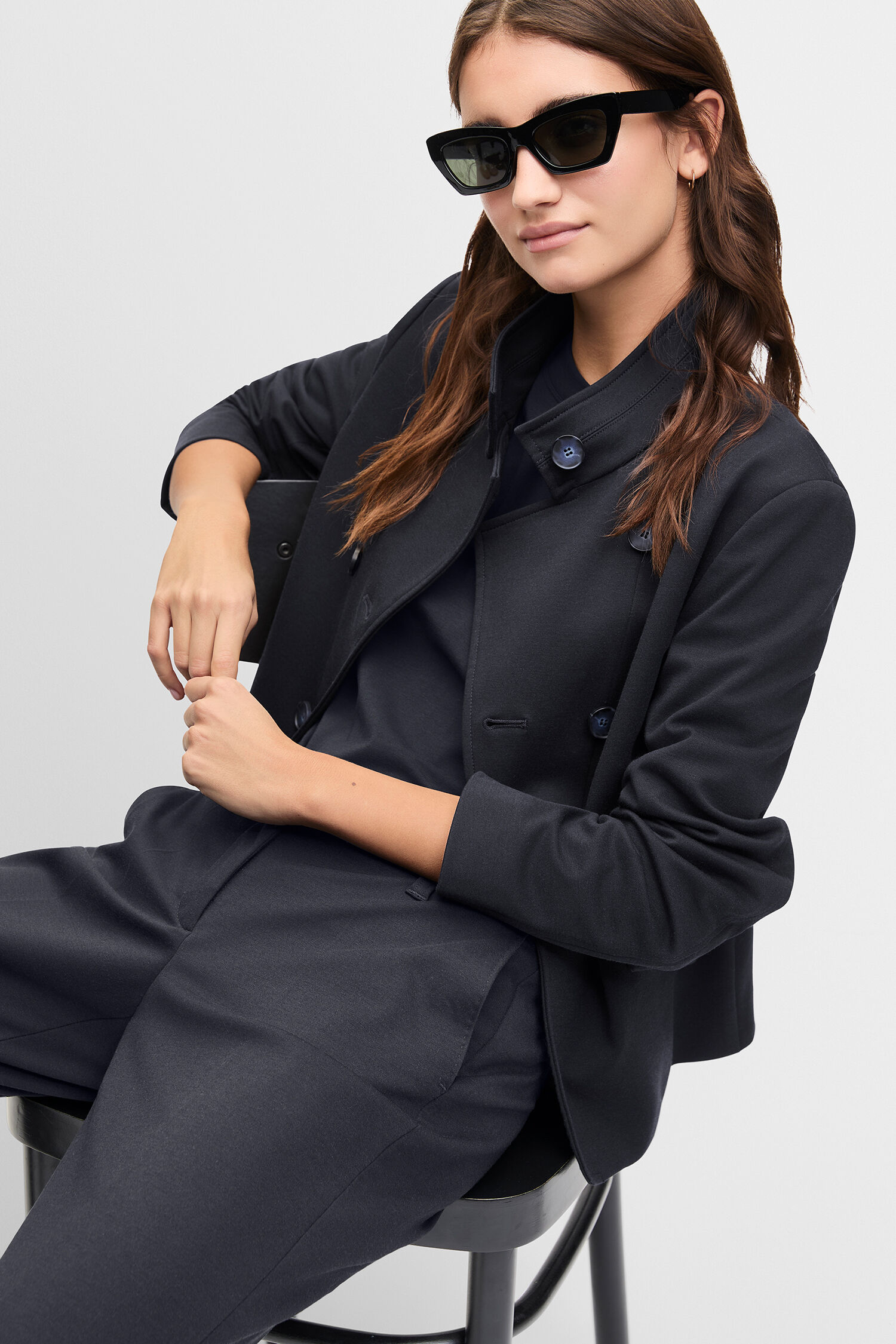 Formelle Kleidung, Anzug, Mantel, Sonnenbrille, Blazer