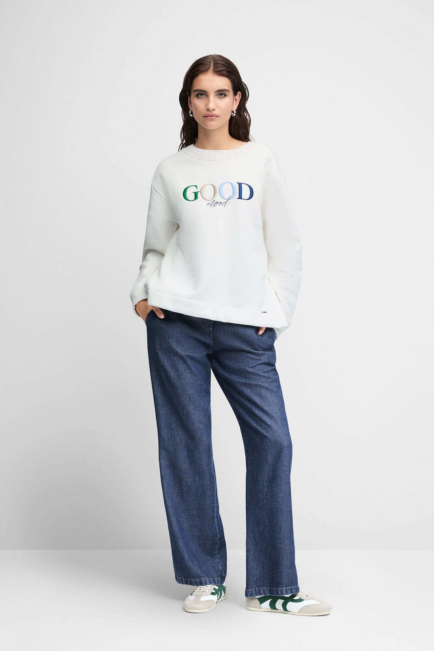 Hosen, Langarm, Jeans, Person, Pullover