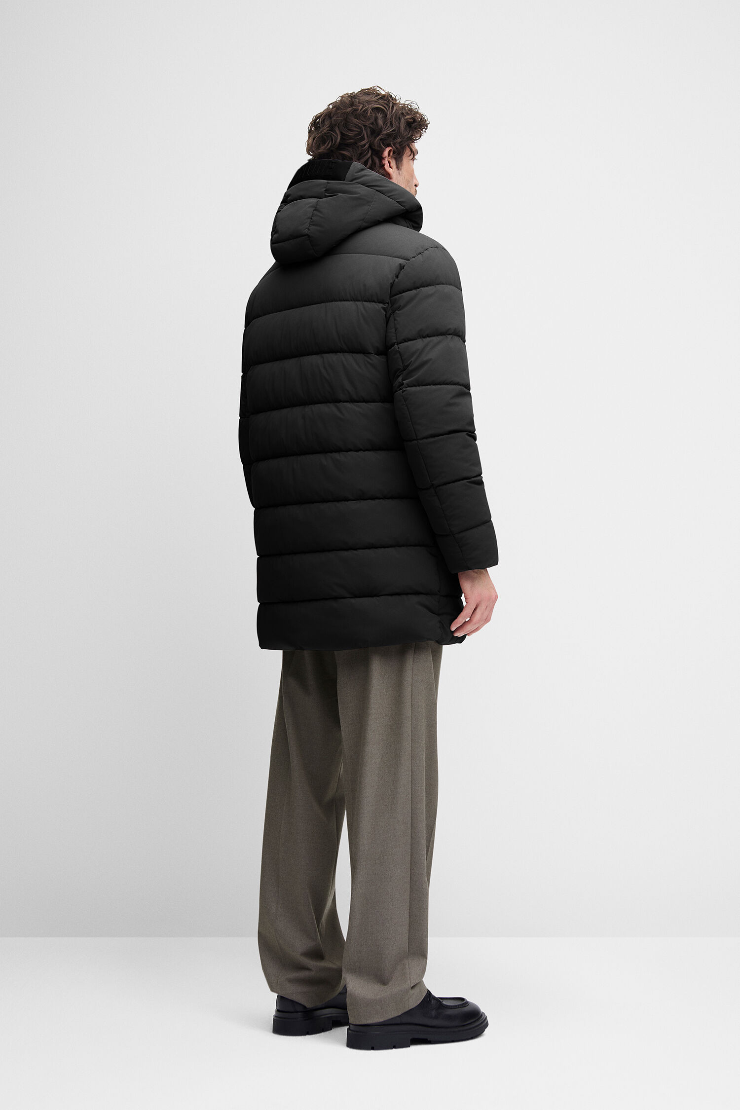 Pufferjacke, Daunenjacke, Hoodie, Hooded coat, Schwarz