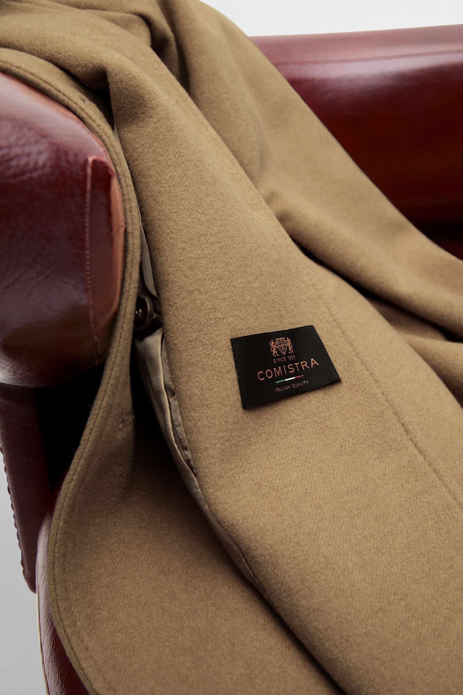 Camelcoat, Wollmischung, Beige, Label, Mantelfutter