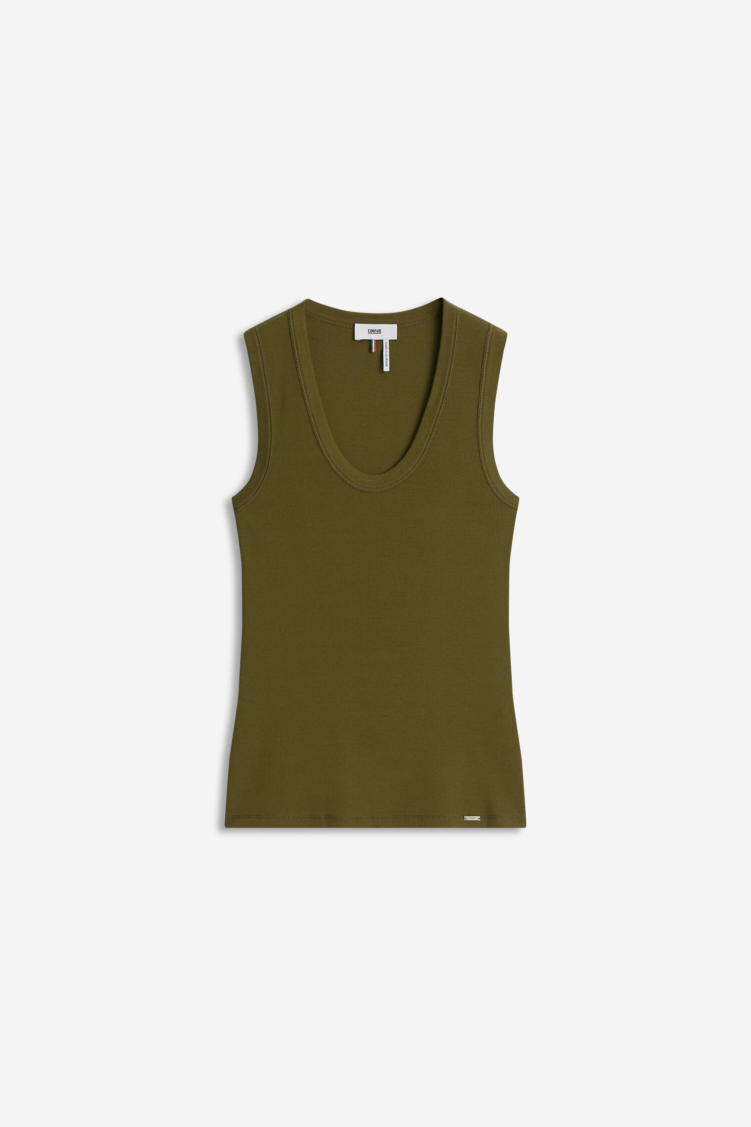 tank top, sleeveless, olive, cotton blend, basic top