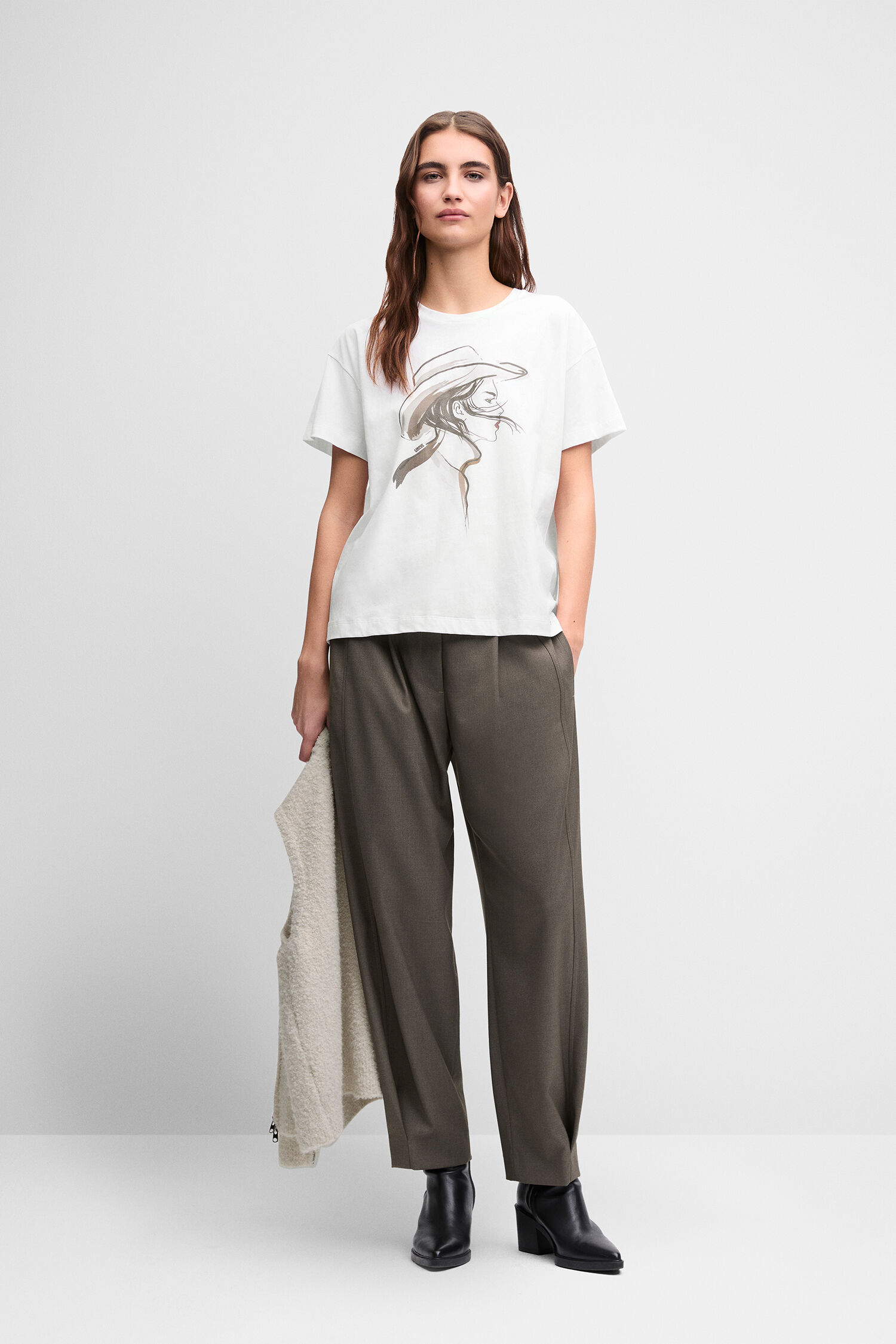 Tee, Weißes T-Shirt, Grafik-Top, Kurzarm, Casual-Top