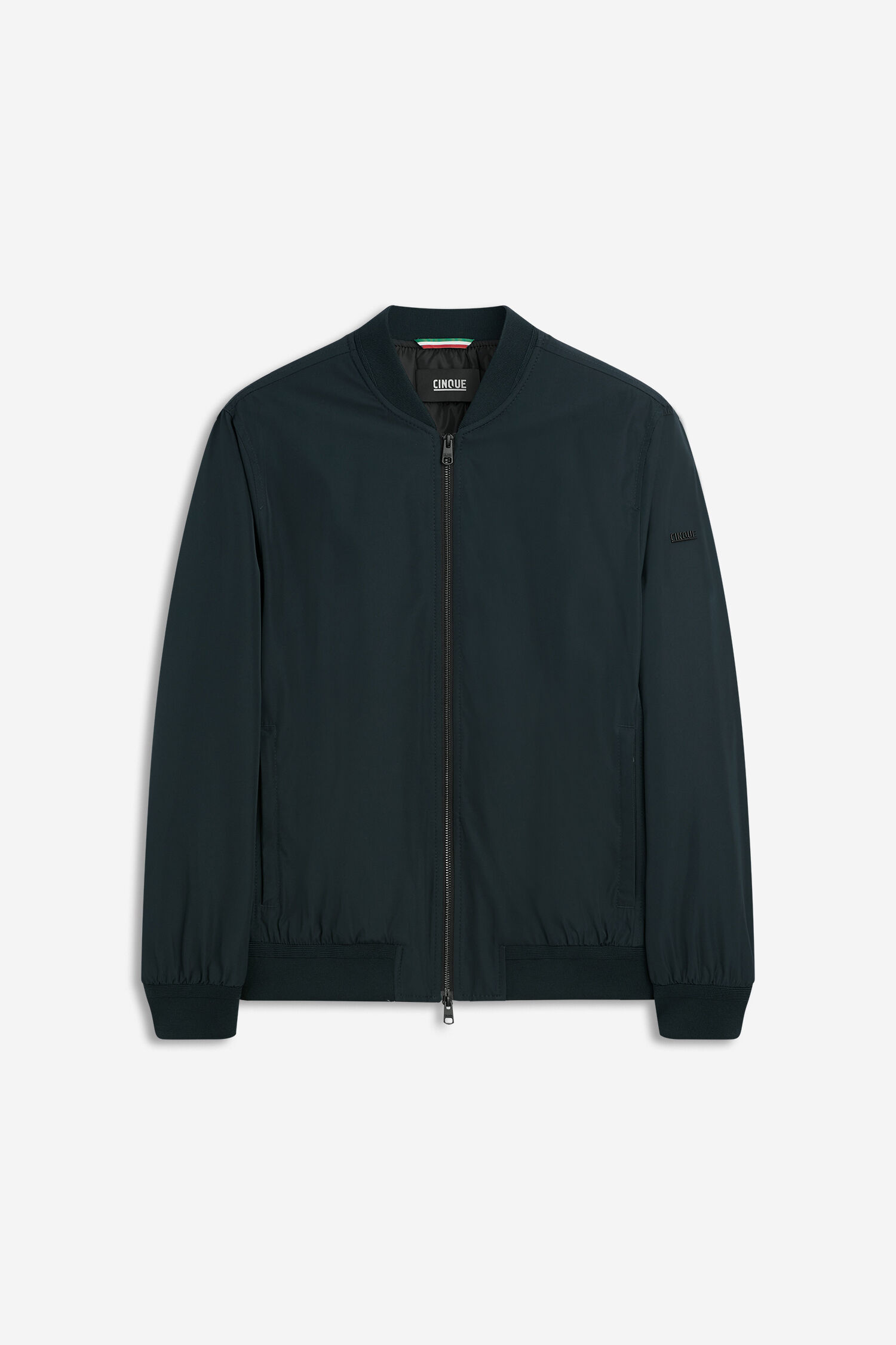 Bomberjacke, Reißverschluss, Unifarben, Gummibündchen, Vordertaschen
