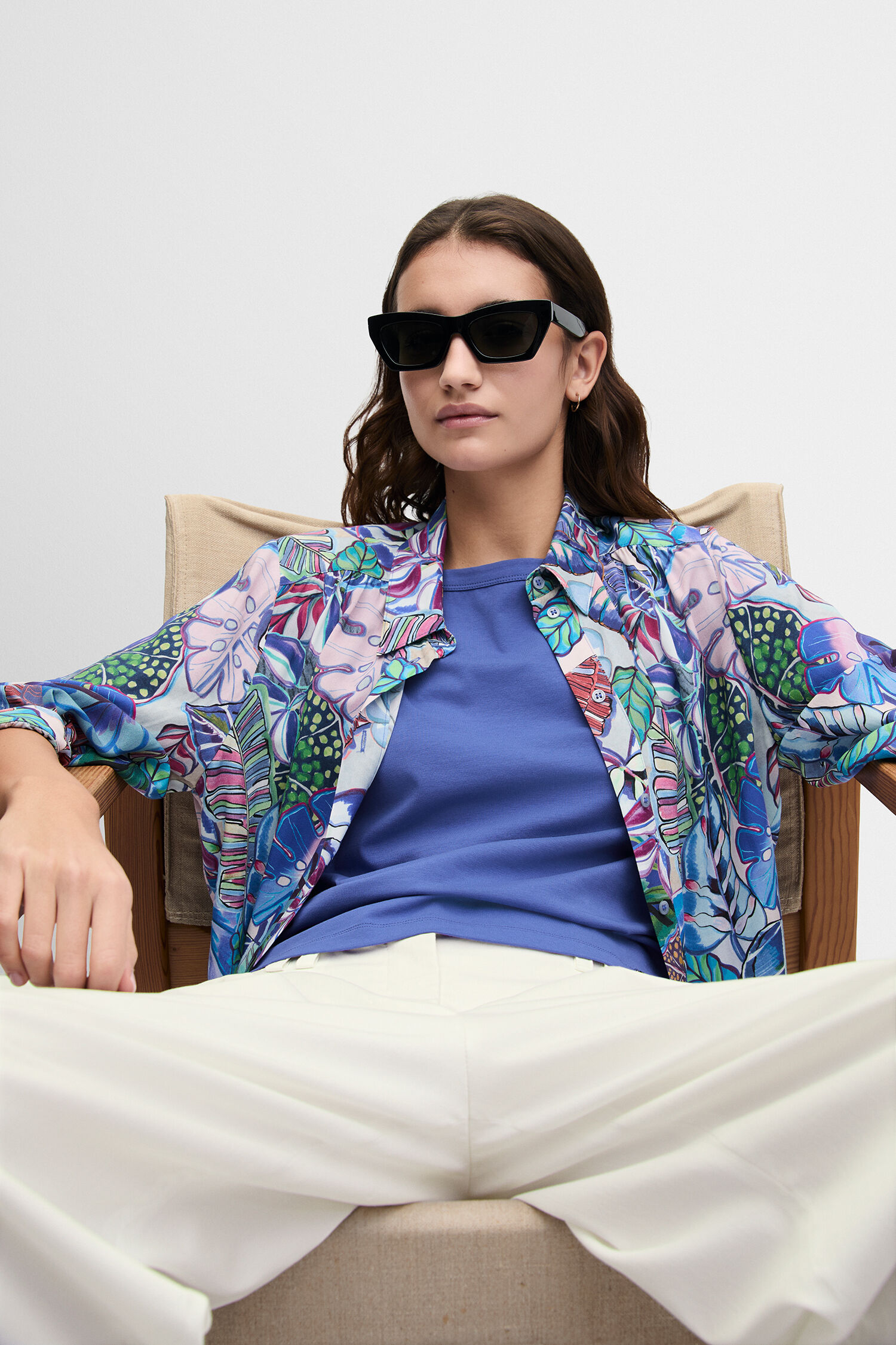 t-shirt, blau, kurzärmelig, rundhals, casual