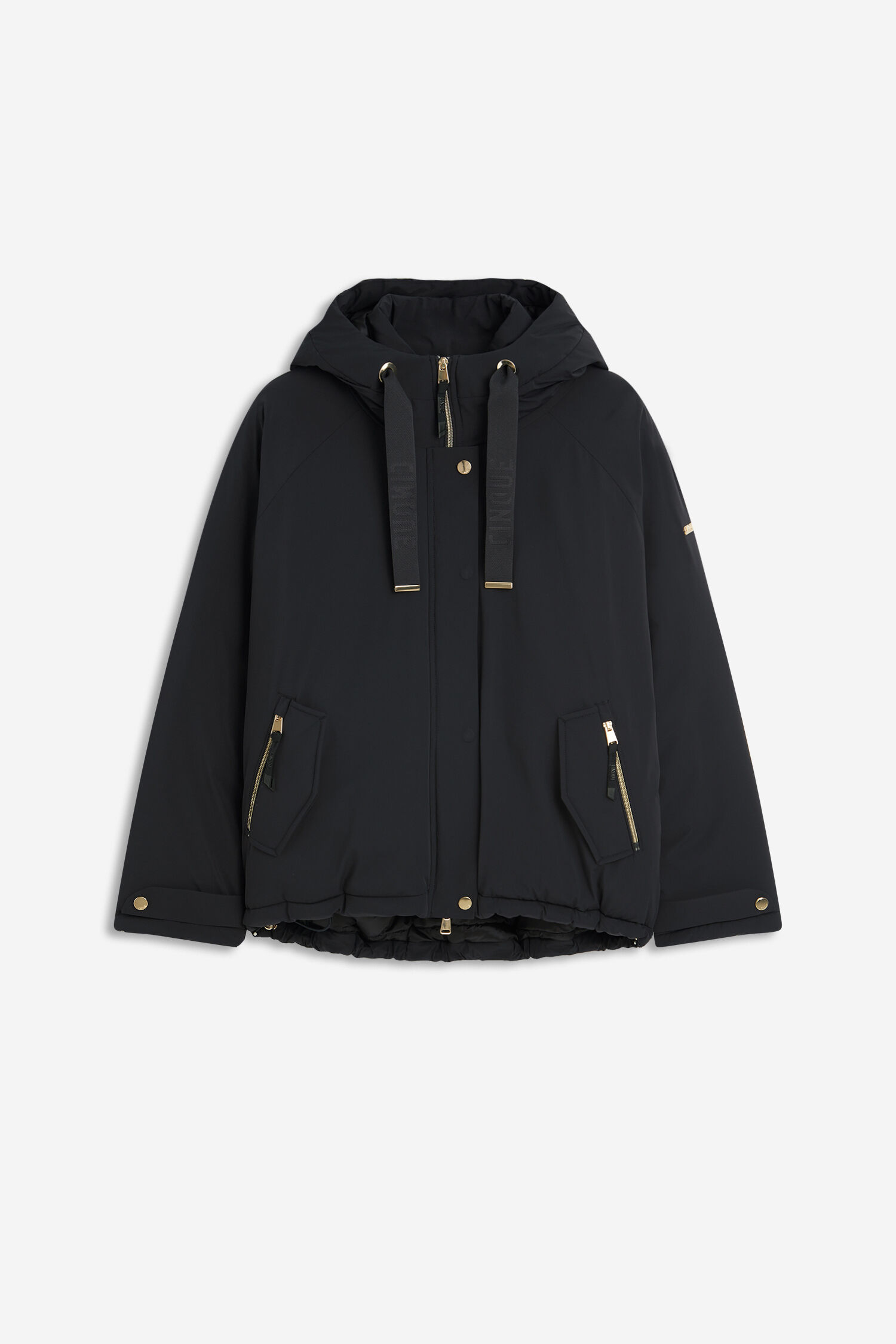 Winterjacke, Hoodie, Parkajacke, Reißverschluss, Taschenecken