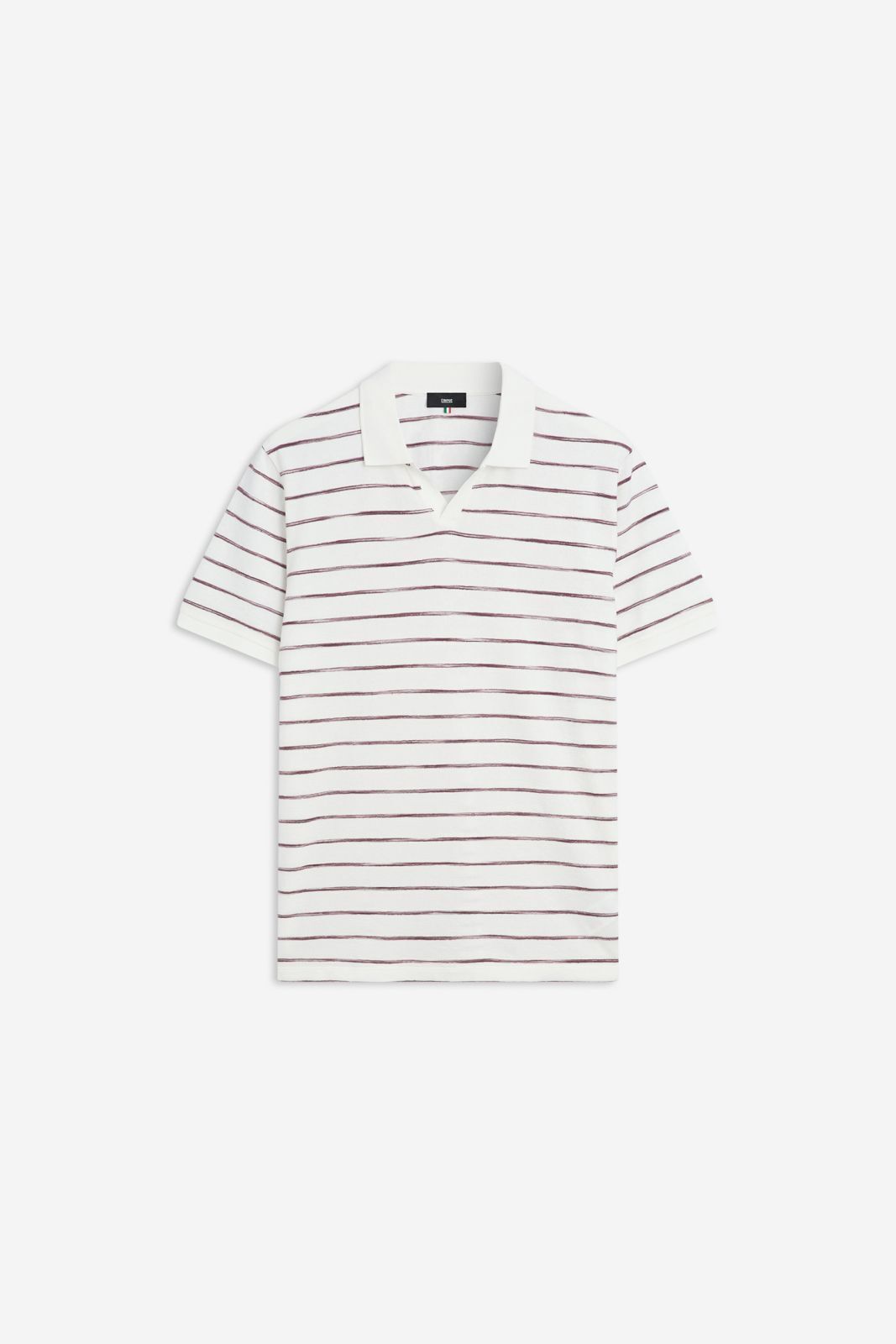 Polo-Shirt, Gestreift, Kurzarm, Weiß, Strick-Polo